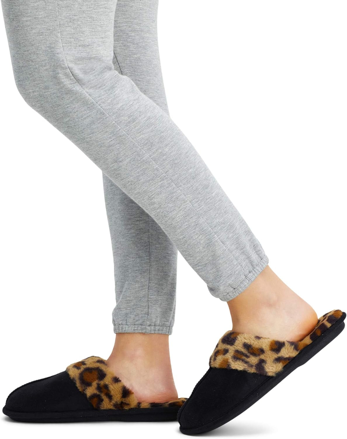Womens Comfy Faux Fur House Slipper Scuff Memory Foam Slip on Anti-Skid Soleslipper