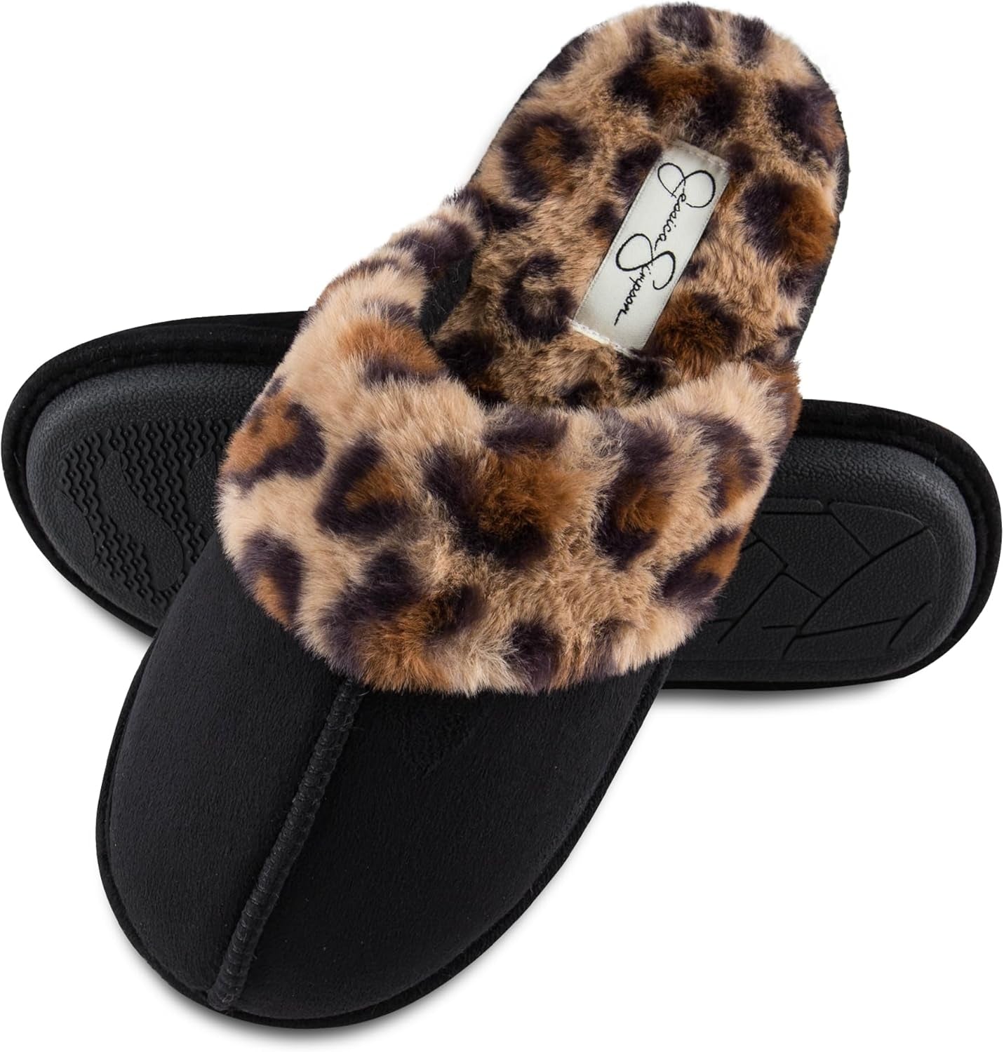 Womens Comfy Faux Fur House Slipper Scuff Memory Foam Slip on Anti-Skid Soleslipper